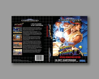 Replacement Cover - Street Fighter II&#39; Remaster (PAL Hack Version) - SEGA Megadrive Reproduction Custom Game Cover - High Quality Print