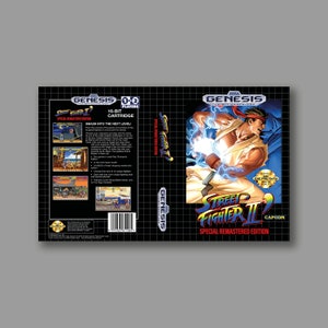 Cubierta de reemplazo - Edición especial remasterizada de Street Fighter II (versión Hack de EE. UU.) - Cubierta de reproducción personalizada de Sega Genesis - Impresión HQ
