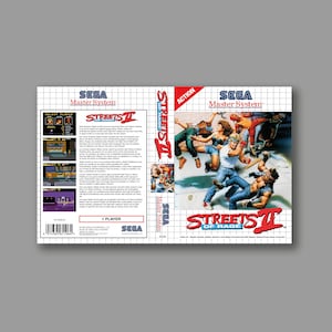 Ersatzcover – Streets Of Rage II (PAL-Version) – klassische Reproduktion des SEGA Master System-Spielcovers – hochwertiger Druck