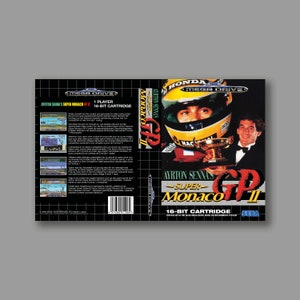 Ersatzcover – Ayrton Sennas Super Monaco GP II (PAL-Version) – Sega Megadrive Classic Game Cover – Hochwertiger Druck