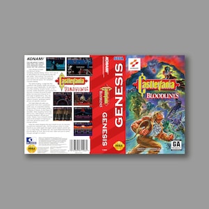 Ersatzcover – Castlevania Bloodlines (US-Version) – Sega Genesis Classic Reproduktion Game Cover – hochwertiger Druck