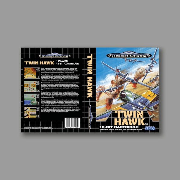 Replacement Cover - Twin Hawk (PAL Version) - Sega Megadrive Classic Reproduction Cover - High Quality Print