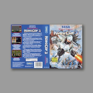 Ersatzcover – Robocop 3 (PAL-Version) – SEGA Master System Classic Reproduktions-Spielcover – Hochwertiger Druck