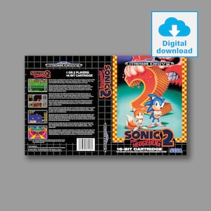 Digital Cover - Sonic The Hedgehog 2 (PAL Version) - Sega Megadrive Classic Digital Cover - High Quality 300 PPI JPG For Print