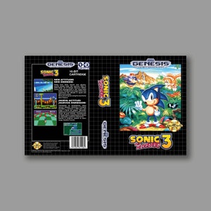 Replacement Cover - Sonic 3 (US Version) - SEGA Genesis Replacement Custom Game Cover - High Quality Print