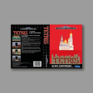 Cubierta de Reemplazo - Tetris (Versión PAL) - Cubierta del Juego de Reproducción Clásica SEGA Megadrive - Impresión de Alta Calidad