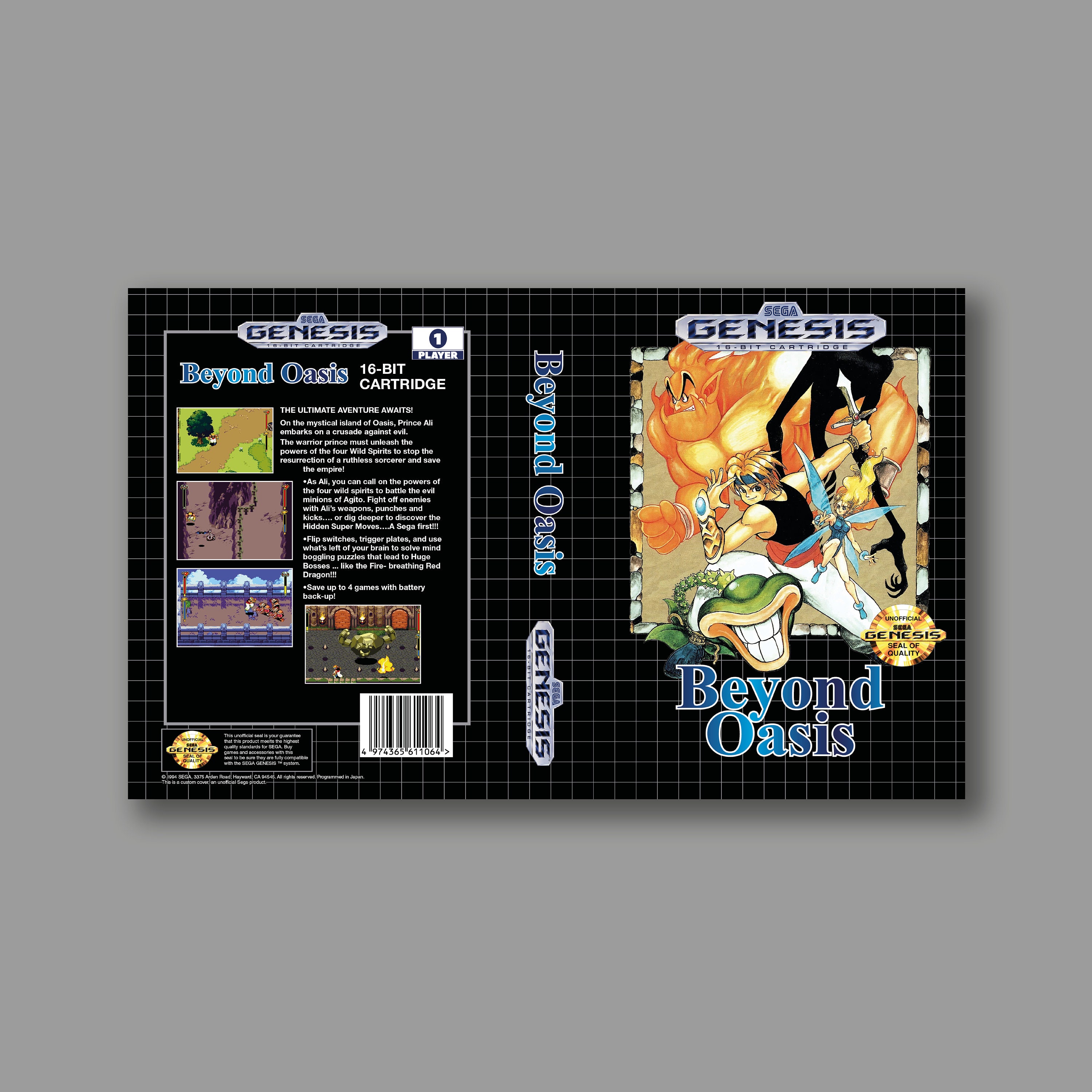 Replacement Cover - Beyond Oasis (US Version) - SEGA Genesis