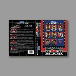 Ersatzcover – Greatest Heavyweights (PAL-Version) – Reproduktions-Spielcover für SEGA Megadrive Classic – hochwertiger Druck