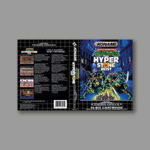 Cubierta de reemplazo - Teenage Mutant Hero Turtles: The Hyperstone Heist (Versión PAL) - Cubierta de reproducción personalizada de Sega Megadrive - Impresión HQ