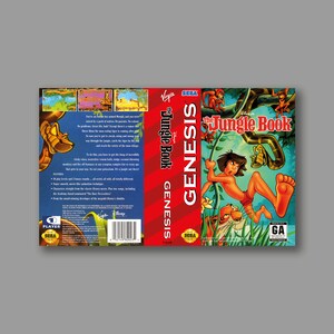 Ersatzcover – Das Dschungelbuch (US-Version) – Reproduktion des Sega Genesis Classic-Spielcovers – hochwertiger Druck