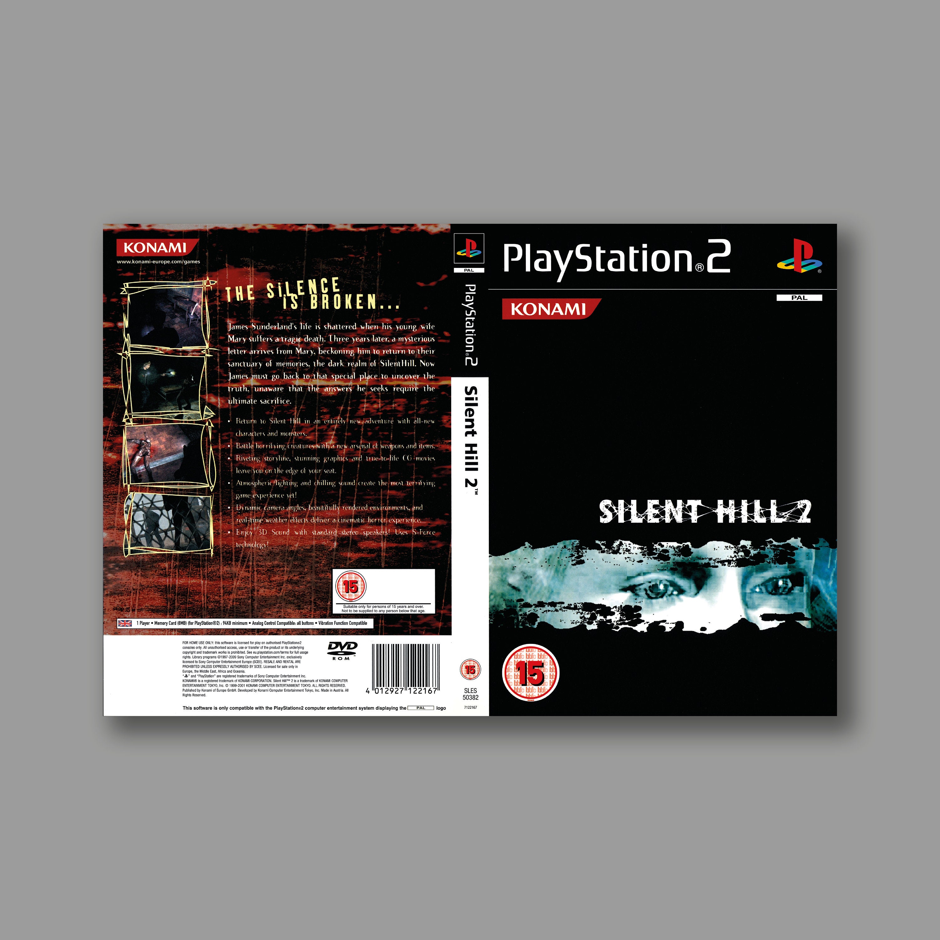 Silent Hill 1 PS1 Front PAL Replacement Box Art Case Insert Cover only