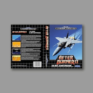 Ersatzcover – After Burner II (PAL-Version) – Sega Megadrive Classic Reproduktion Game Cover – hochwertiger Druck