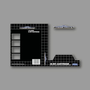 Black Template For Sega Megadrive Game Cover (PAL Version), Transparent Background PNG, 600 DPI High Resolution for Print