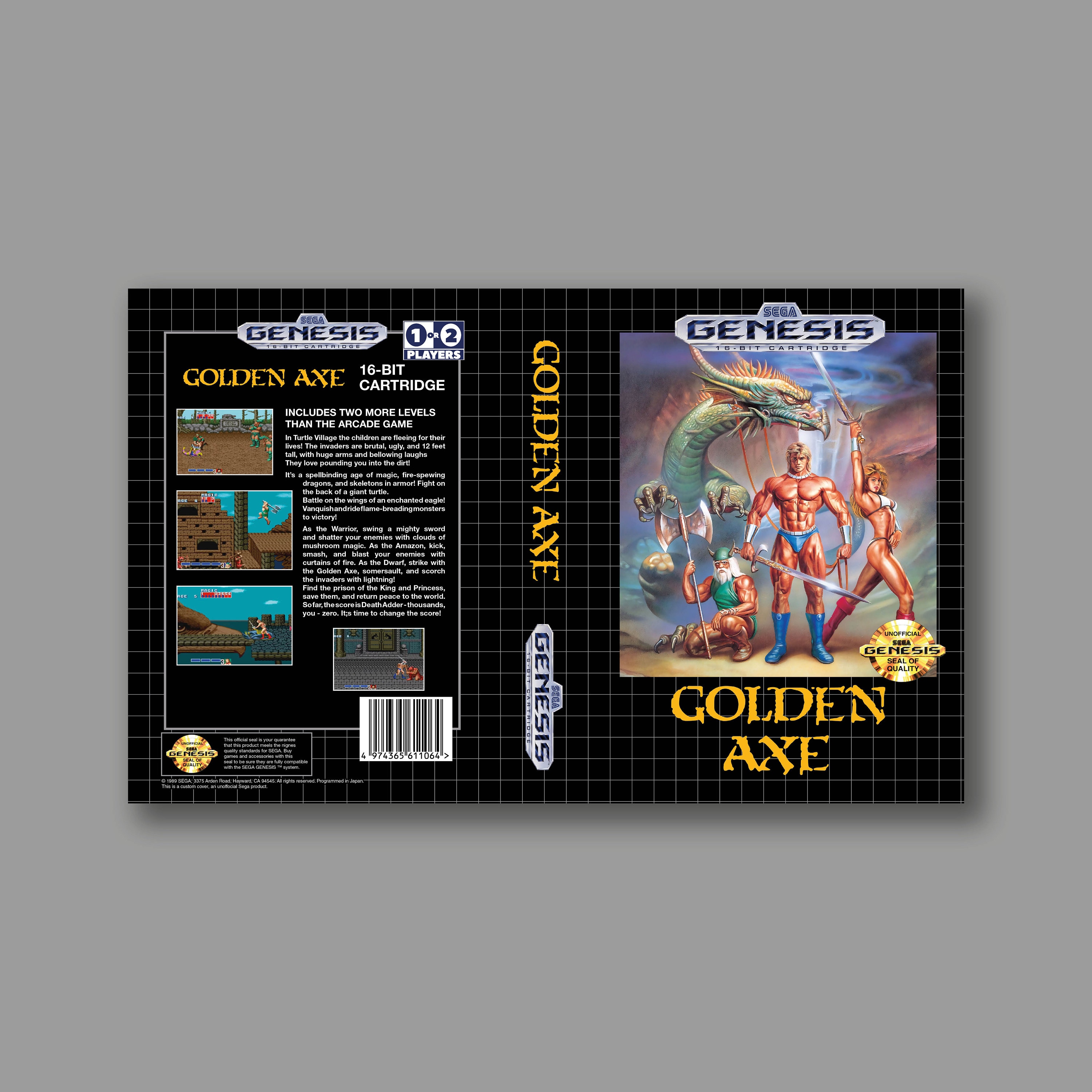 Replacement Cover Golden Ax (US Version) SEGA Genesis Custom