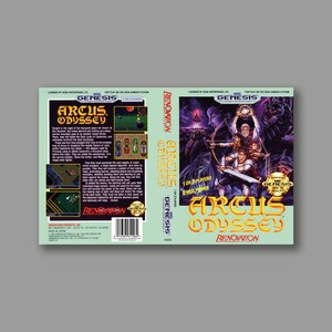 Ersatzcover – Arcus Oddysey (US-Version) – Sega Genesis Classic Reproduktion des Spielecovers – hochwertiger Druck