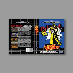 Zamienna okładka - Dick Tracy (wersja PAL) - Okładka gry SEGA Megadrive Classic Reproduction - Wydruk wysokiej jakości