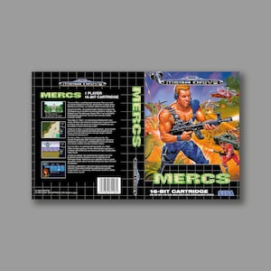Vervangende hoes - Mercs - SEGA Megadrive Classic Reproductie Game Cover - Hoge kwaliteit afdruk