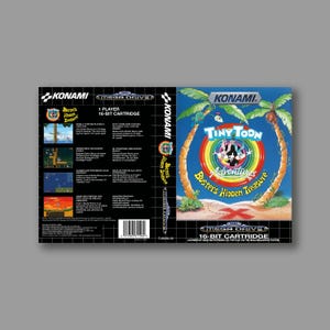 Ersatzcover – Tiny Toon Adventures: Buster's Hidden Treasure (PAL-Version) – Sega Megadrive Classic Reproduktions-Spielecover – HQ-Druck