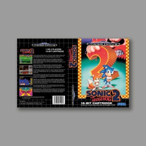 Funda de repuesto - Sonic 2 (versión PAL) - Reproducción clásica del juego SEGA Megadrive - Impresión de alta calidad