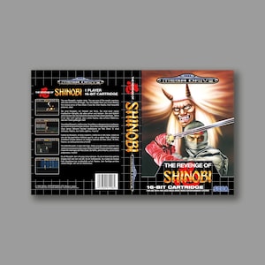Carátula de repuesto - The Revenge Of Shinobi (versión PAL) - Carátula de juego de reproducción clásica de SEGA Megadrive - Impresión de alta calidad