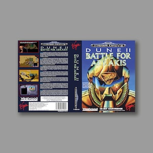 Ersatzcover – Dune II: Battle For Arrakis (PAL-Version) – Reproduktions-Spielcover für Sega Megadrive Classic – hochwertiger Druck