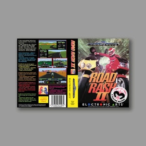 Ersatzcover – Road Rash II (PAL-Version) – Sega Megadrive Classic Game Cover – hochwertiger Druck