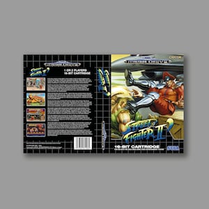 Ersatzcover – Street Fighter II‘ (PAL-Version) – SEGA Megadrive Reproduktion, individuelles Spielecover – hochwertiger Druck
