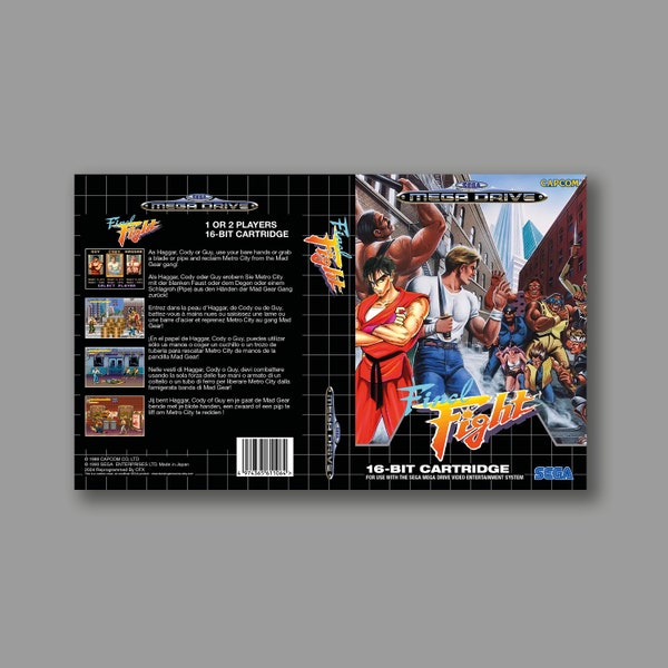 Replacement Cover - Final Fight (PAL Hack Version) - Sega Megadrive Custom Reproduction Game Cover - High Quality Print