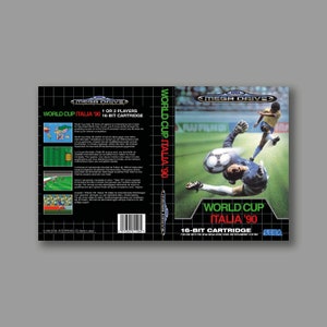 Ersatzcover – World Cup Italia '90 (PAL-Version) – Reproduktion des Sega Megadrive Classic-Spielcovers – hochwertiger Druck