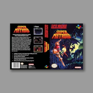 Ersatzhülle – Super Metroid – Super Nintendo Ersatz-Spielhülle nach Maß – Hochwertiger Druck