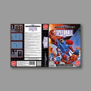 Ersatzcover – SpeedBall 2 (PAL-Version) – Sega Megadrive Classic Reproduktion Game Cover – hochwertiger Druck