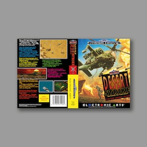 Ersatzcover – Desert Strike (PAL-Version) – Reproduktions-Spielcover für SEGA Megadrive Classic – hochwertiger Druck