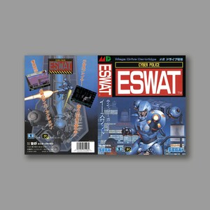 Cubierta de reemplazo - Eswat (versión japonesa) - Cubierta del juego de reproducción clásica de Sega Megadrive - Impresión de alta calidad