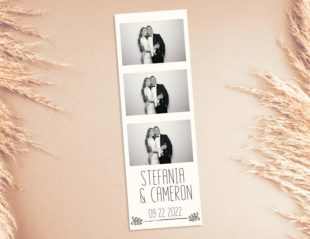 Classic Simple Black and White 2x6 Photo Strip Template for Photo Booth ...