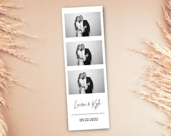 Minimalistic Simple Classic 2x6 photo strip template for photo booth | Editable digital download