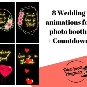 Wedding Photo booth Animation for Magic Mirror booth | MP4 screen animations | Wedding Pack + Countdown