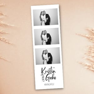 Classic Elegant Simple 2x6 photo strip template for photo booth | Editable digital download