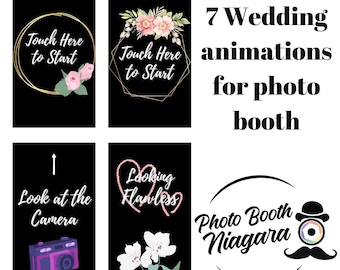 Wedding Photo booth Animation for Magic Mirror booth | MP4 screen animations | Wedding Pack + Countdown