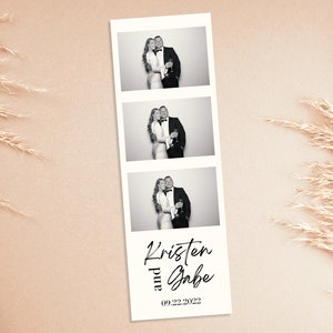 Classic Simple Elegant 2x6 photo strip template for photo booth | Editable digital download