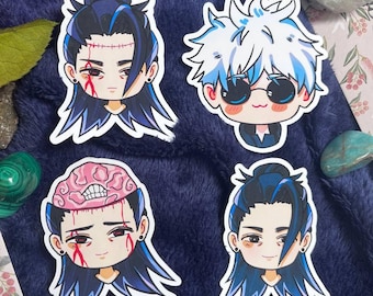 Jujutsu Kaisen Chibi Stickers: Gojo & Geto Fanart - Matte Finish