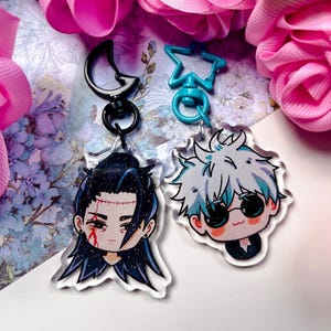 JJK [Geto/Gojo] - Acrylic Epoxy Glitter Keychain