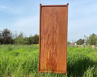 Patina privacy screen without motif, blank, 162 x 53 cm, screen for plugging, sign, garden stake, patina, garden decoration, weatherproof, rust metal
