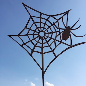 Spider in the web spider web 45 x 44 cm garden stake rust garden decoration rust Halloween decoration rust figure gift rusty garden decoration