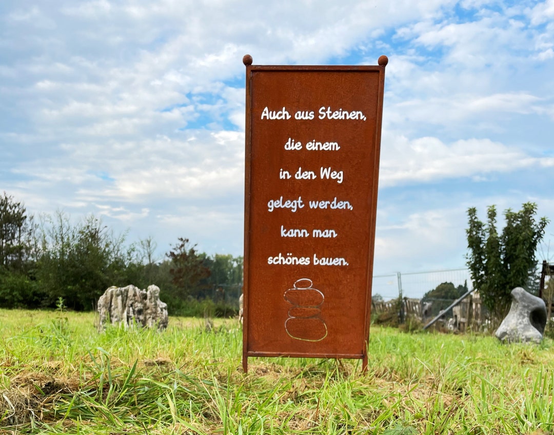 Panneau, Plaque Avec Inscription, Panneau De Jardin, Acier