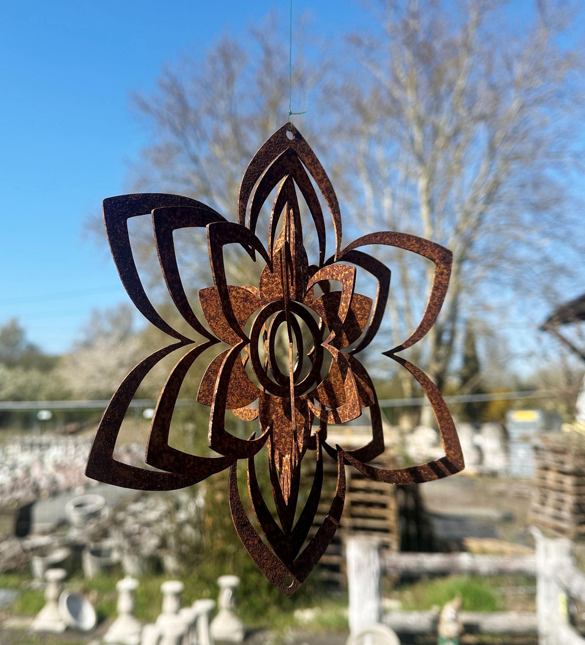 Jusimux Windspiel Für Den Garten – Vintage-Design, Goldfarben, Mit Metallpfahl, 140 Cm Hoch