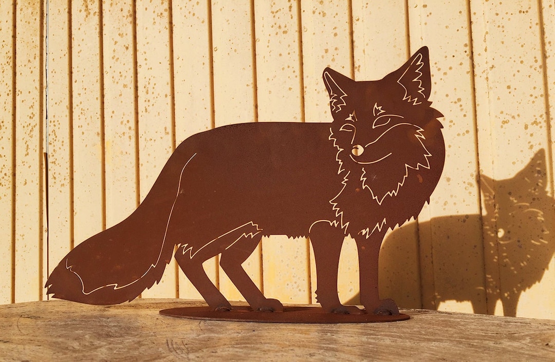 Rusting Figure Fox 52 X 34 Cm, Rusted Metal, Rust Figure, Wolf, Hunting Animal, Autumn ...