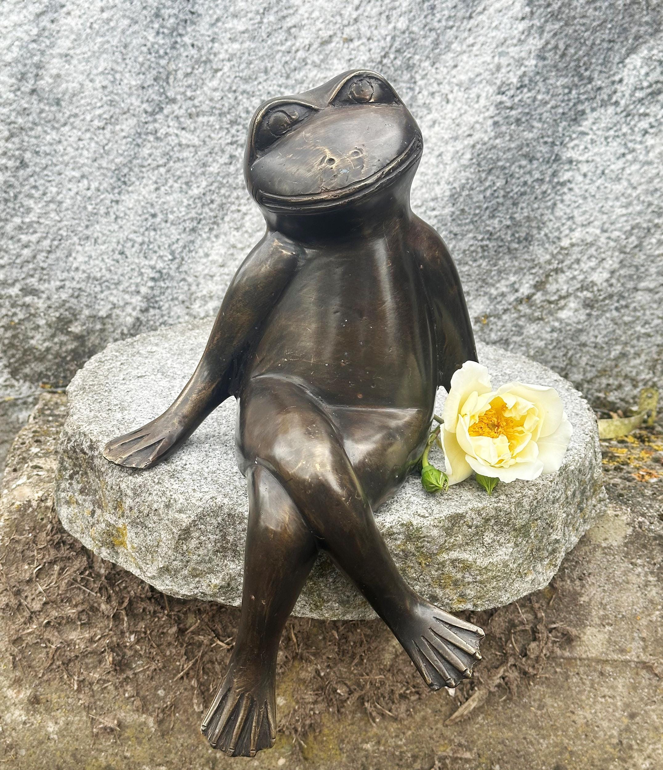 Bronzefigur Liegende Katze – Ca. 7x21x17 Cm, 3 Kg, Wetterfeste Garten- & Innendeko Aus Massiver Bronze