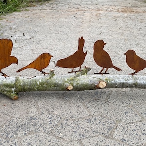 LWINGFLYER 5-teiliges Set Rostiger Vögel Deko - Rustikale Metallvögel Für Gartenzaun & Hof