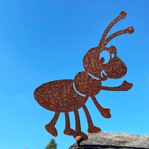 Ant 13 x 10 cm for screwing rust decoration branch garden fence gift rusty decoration country house decoration vintage