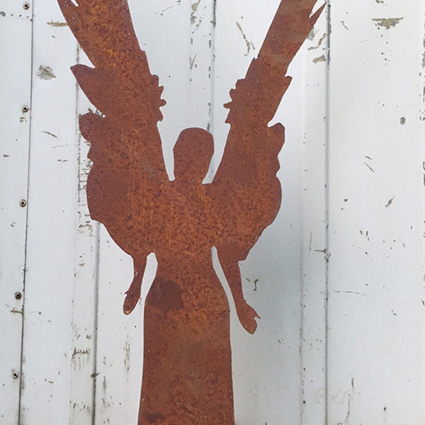 Angel Celeste 80 cm flat on plate patina rust Christmas angel Angel Christmas